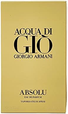 GIORGIO ARMANI Acqua Di Gio Absolu for Men Eau De Parfum Spray, Woody Aromatic, 4.2 Oz