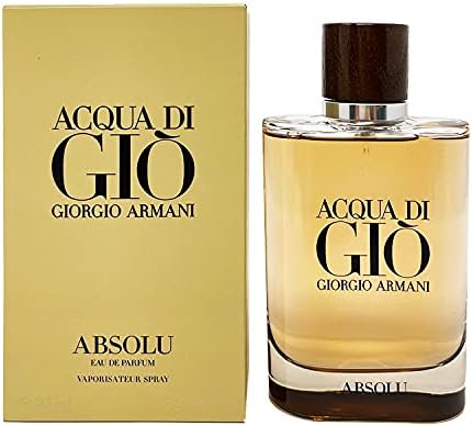 GIORGIO ARMANI Acqua Di Gio Absolu for Men Eau De Parfum Spray, Woody Aromatic, 4.2 Oz